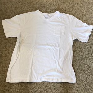 Faded Glory Plain White V-Neck T-Shirt